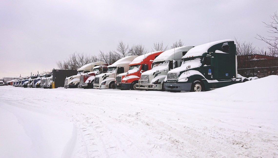 trucks in snow